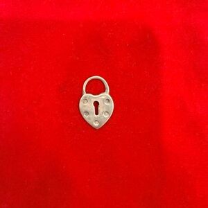 Heart-Shaped Sterling Silver Lock Pendant Charm